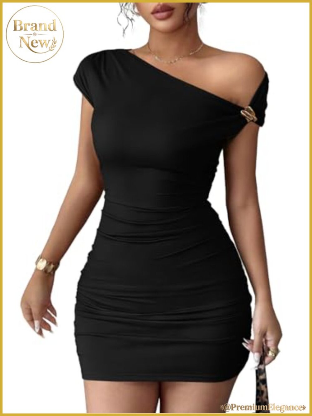 Off Shoulder Mini Dress Ruched Bodycon Short Sleeve Party Club Night